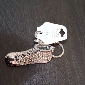 Stylish Silver Sneaker Keychain